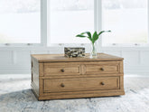 Tampa Furniture Outlet Lutz - Ashley Furniture - Sharlance Lift-Top Coffee Table - Lift Top Cocktail Table / Light Brown - T655-9